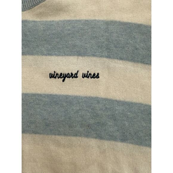 Vineyard Vines Women's Blue White Striped Print Crew Neck Sweater Size Small - Picture 3 of 5
